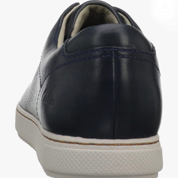 Clarks Men's Niven Life Oxford Navy Blue Leather Sneakers 12 - Picture 3 of 15